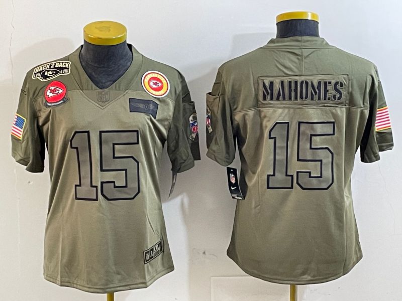 Youth Kansas City Chiefs #15 Mahomes Green 2025 Nike Vapor Limited NFL Jersey style 4
